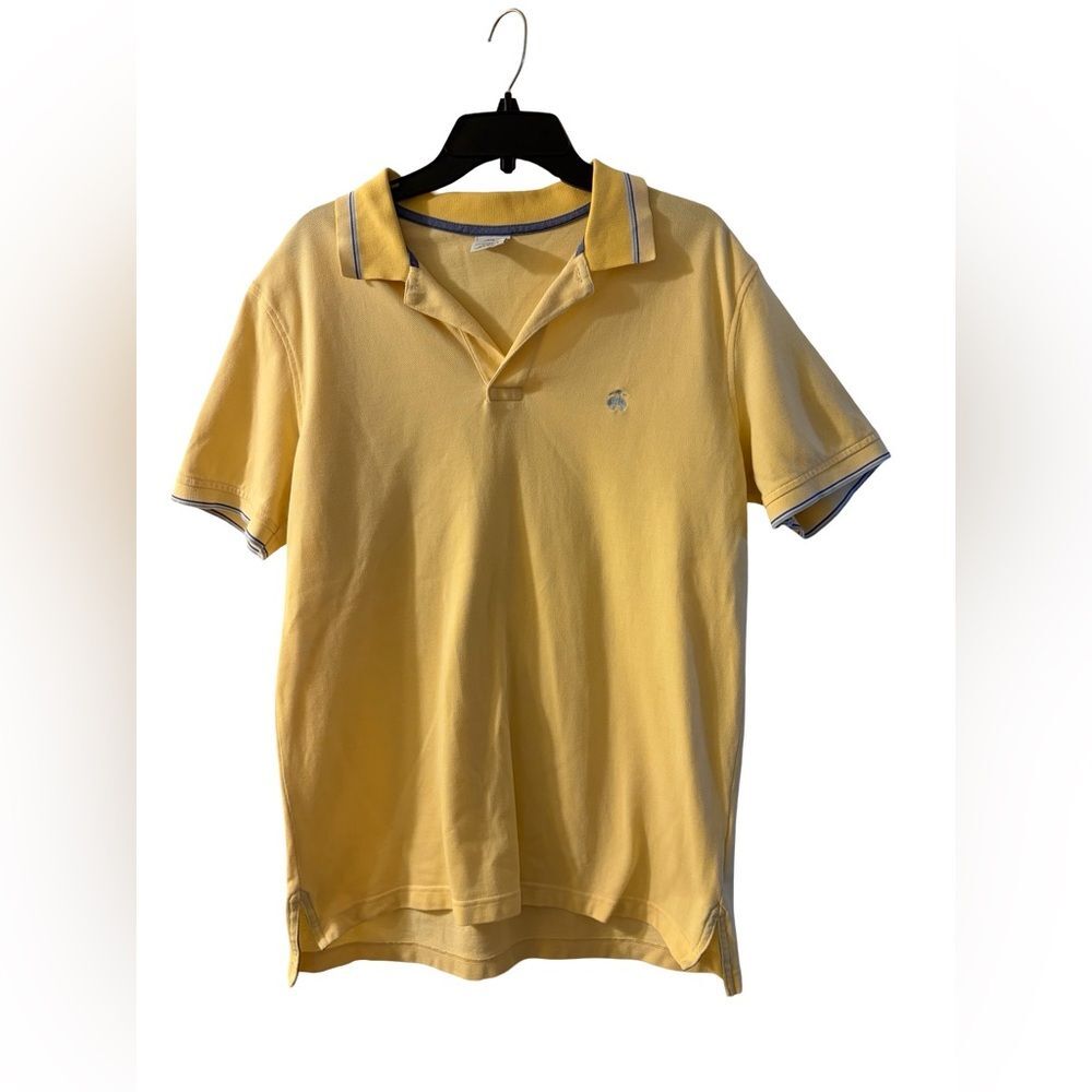 Brooks Brothers Slim Fit Pique Polo Shirt Men’s Large Yellow 100% Cotton